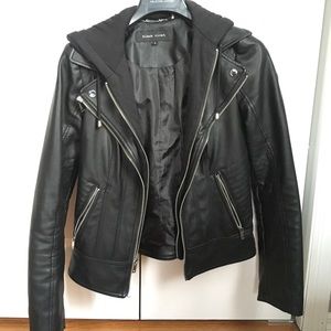 Black Rivet Faux Leather Jacket